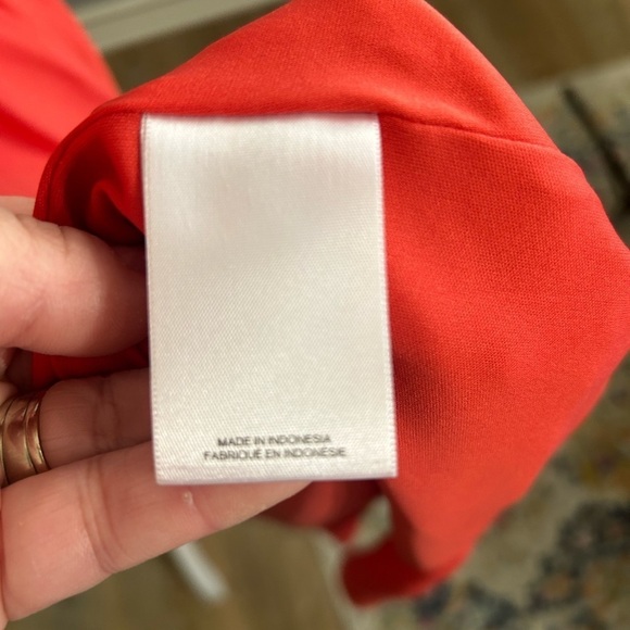 🧡”Express” Beautiful V-Neck High/Low Wrap Ruffled Coral Dress Size XXS - Picture 8 of 9